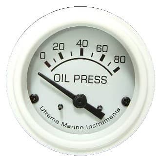 Utrema White Marine Oil Pressure Gauge 2-1-16
